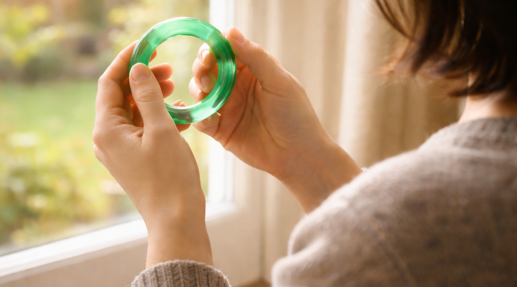 Jade bracelet representing emotional support through life changes