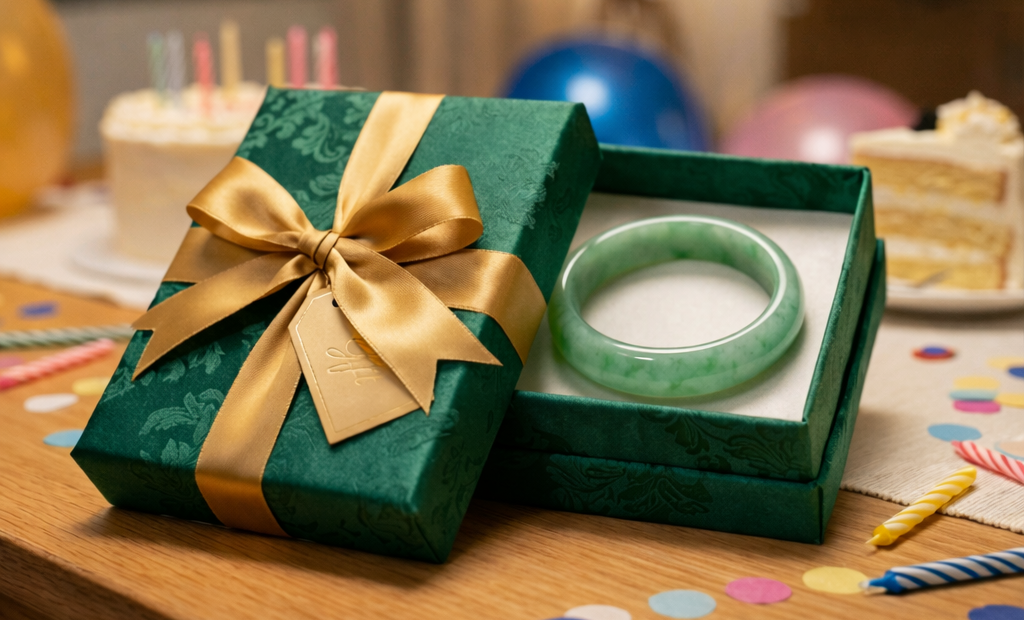 Jade bangle gifted at a birthday celebration.