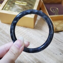 Grey White Black Jade Bangle JB024