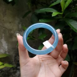 Alternative view of Light/Dark Blue Jade Bangle JB011