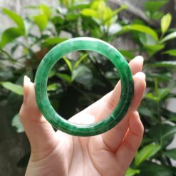 Alternative view of Light Green Green White Jade Bangle JB020
