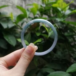 Alternative view of Light Purple Blue Jade Bangle JB028