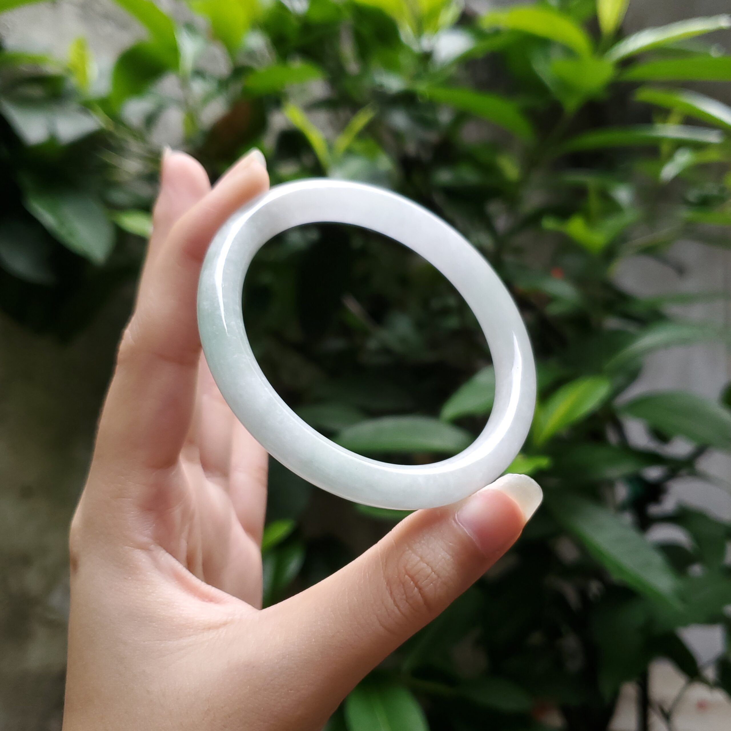 Light Purple Light Green Jade Bangle JB016 - Image 4