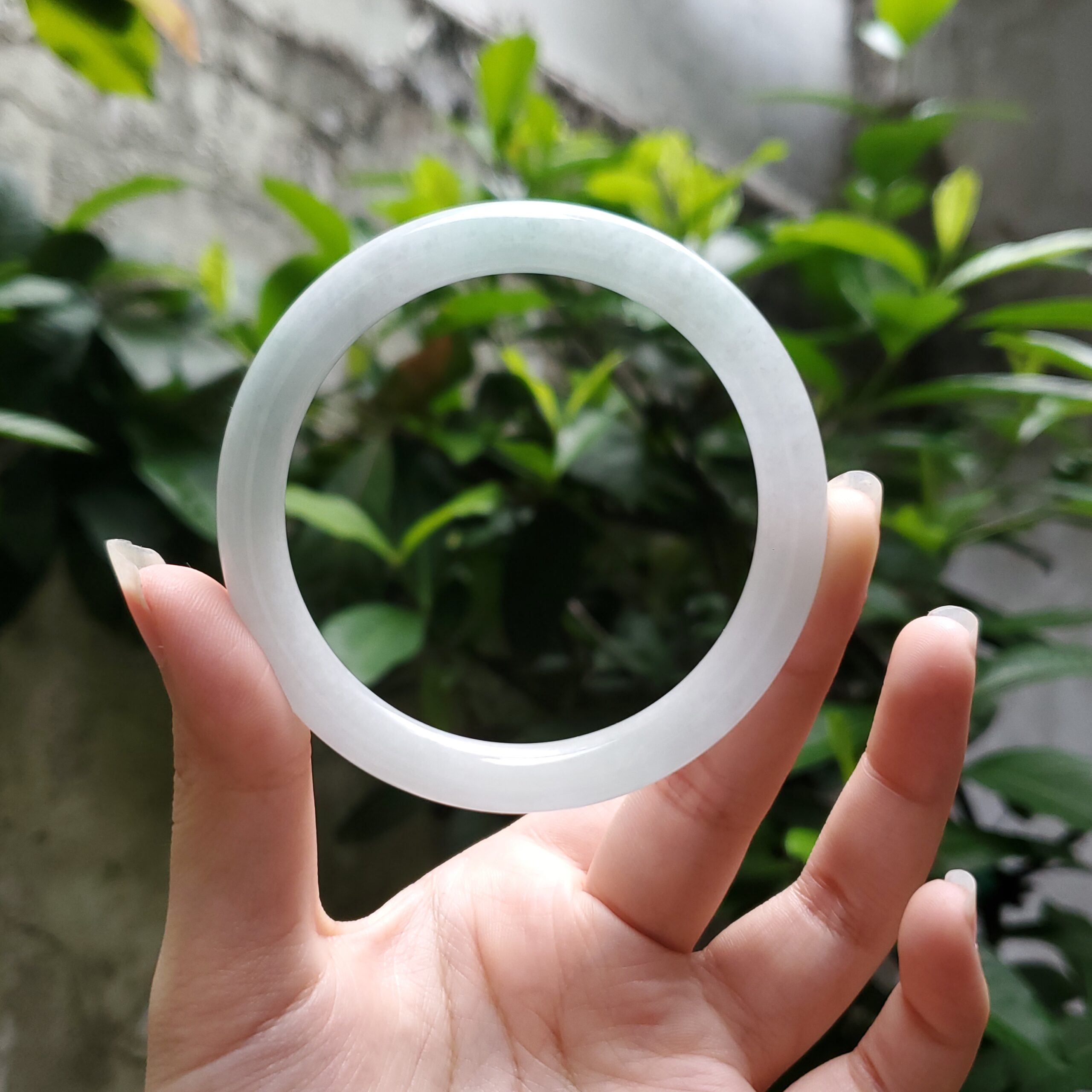 Light Purple Light Green Jade Bangle JB016 - Image 5