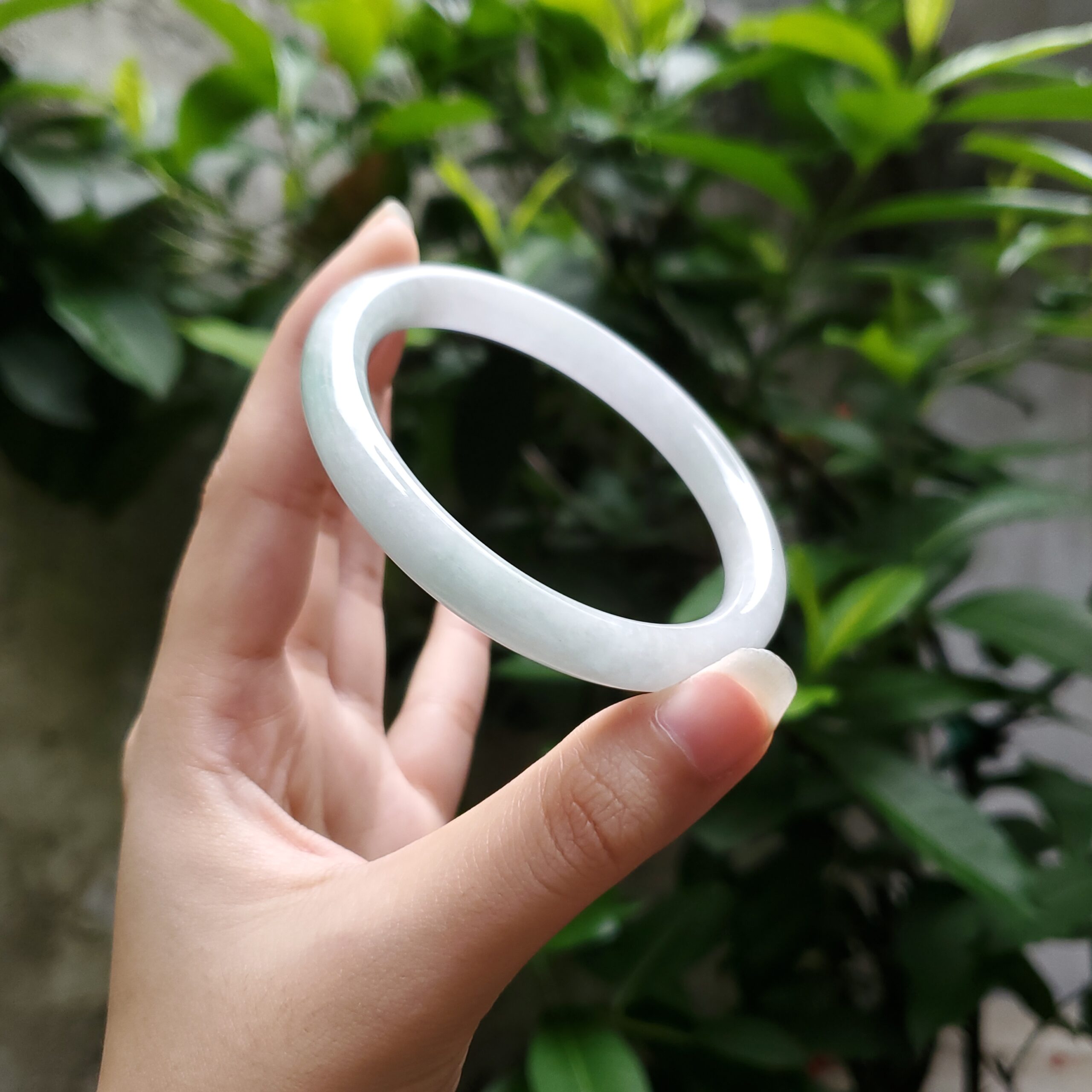 Light Purple Light Green Jade Bangle JB016 - Image 6