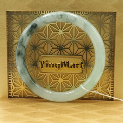 White Black Jade Bangle JB035