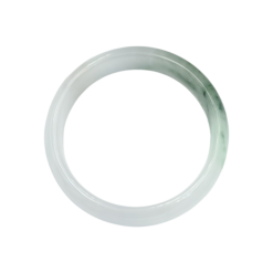 White Floating Green Jade Bangle JB003
