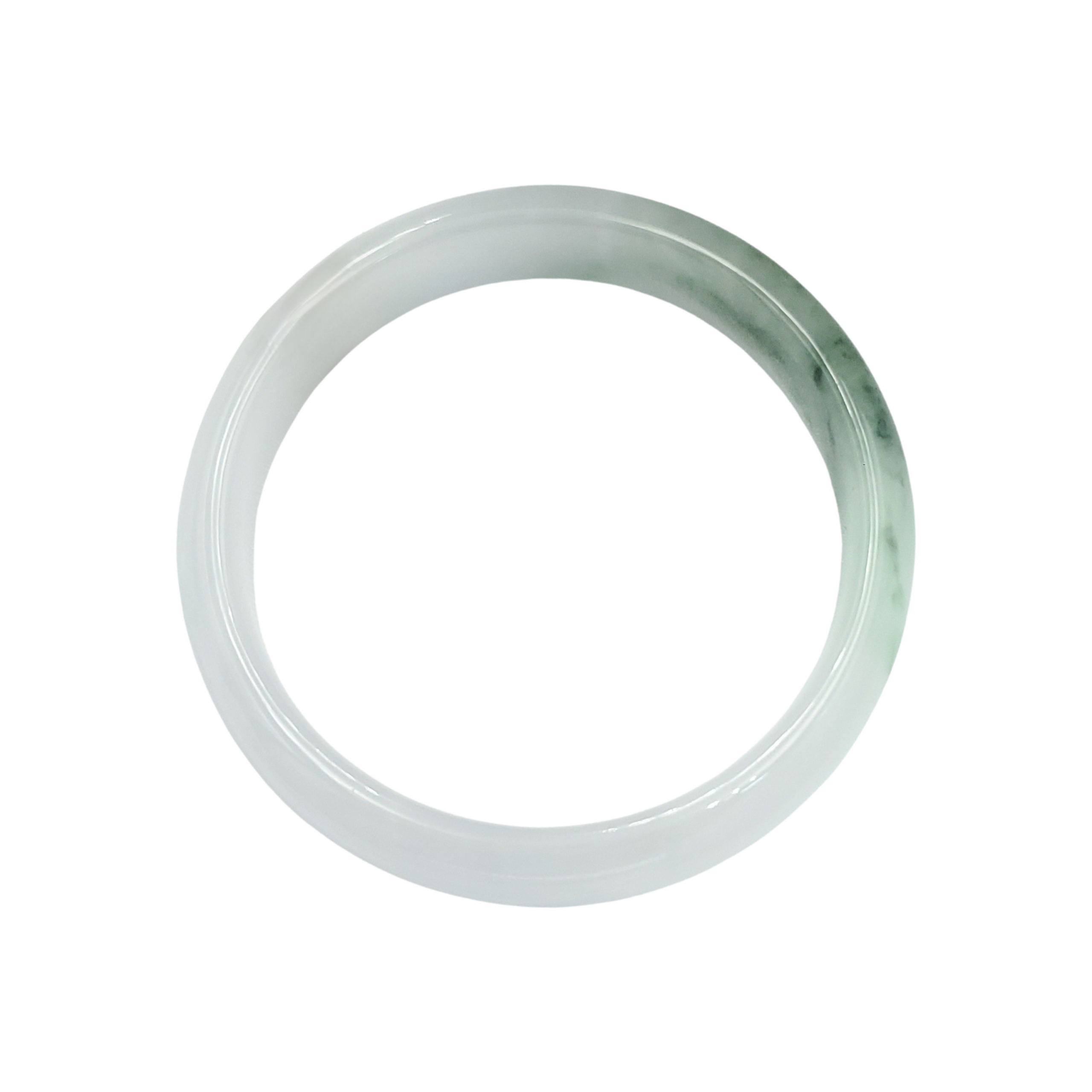 White Floating Green Jade Bangle Jb003