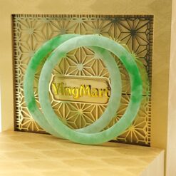 White Green Floating Jade Bangle JB010