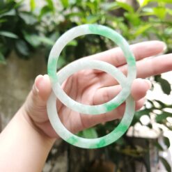 White Green Jade Bangle JB009