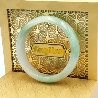 White Green Jade Bangle JB019