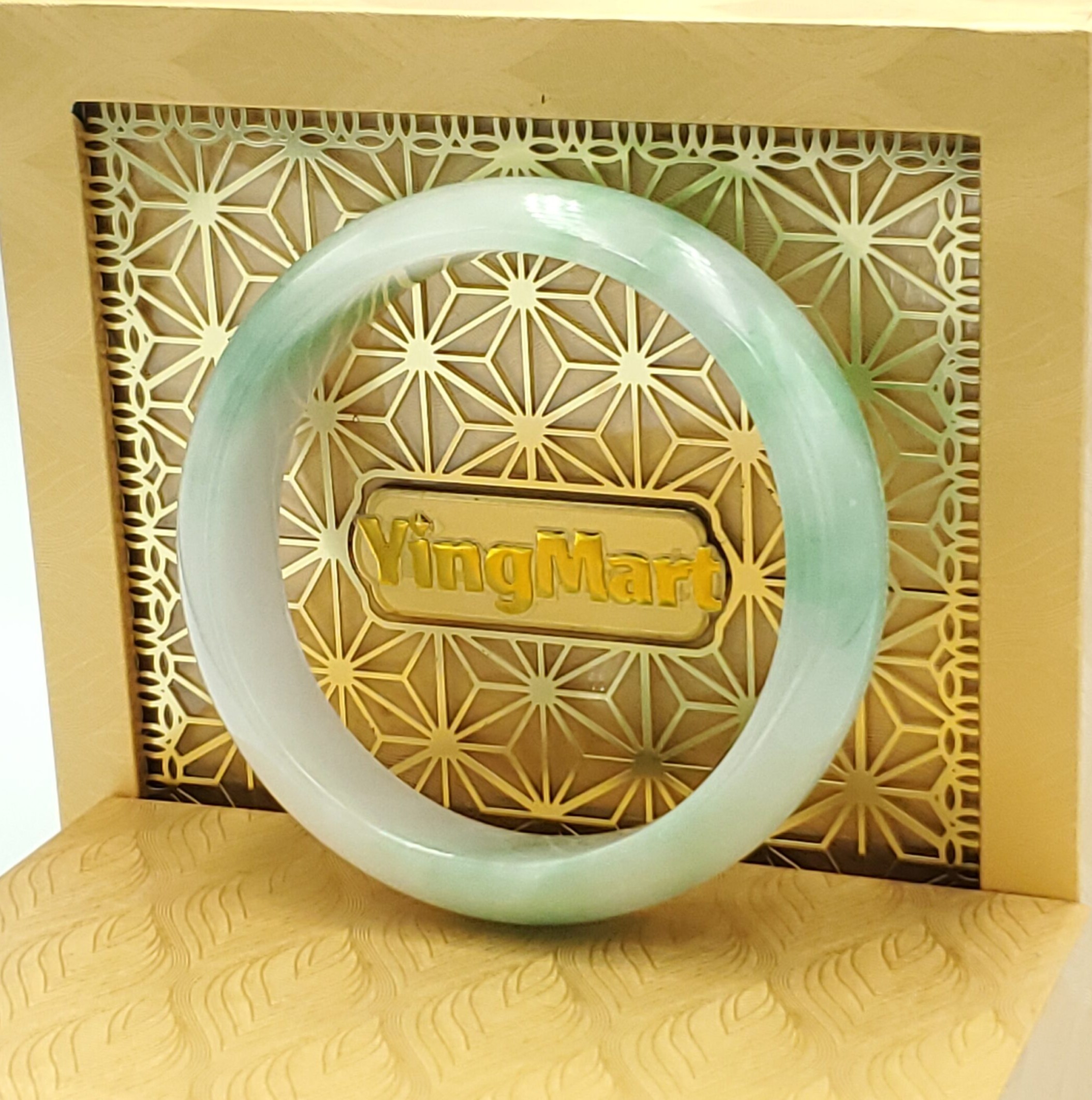 White Green Jade Bangle JB019