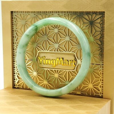 White Green Jade Bangle JB027