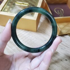 Alternative view of Green Dark Green Jade Bangle JB065