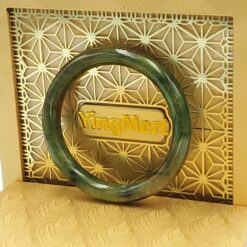 Green Floating Yellow Black Jade Bangle JB084