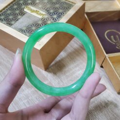 Alternative view of Grey White Black Jade Bangle JB099