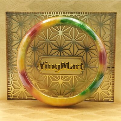 Orange Yellow Green Jade Bangle JB045
