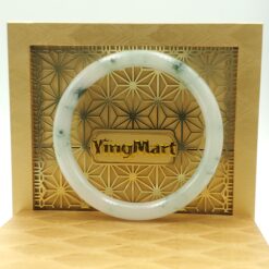 Grey White Green Jade Bangle JB046