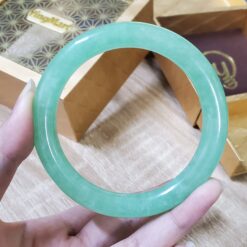 Alternative view of Light Green Green Jade Bangle JB083