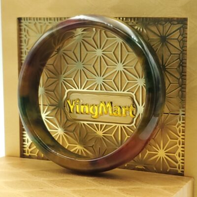 Orange Yellow Green Black Jade Bangle JB041