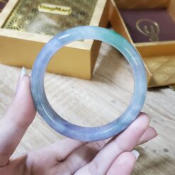 Alternative view of Purple Green Jade Bangle JB070