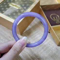 Alternative view of Purple Jade Bangle JB097