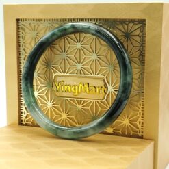 White Dark Green Black Jade Bangle JB060