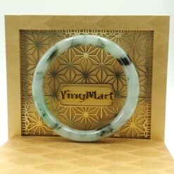White Green Floating Jade Bangle JB054