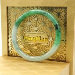 White Green Jade Bangle JB067