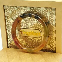Yellow Floating Black Jade Bangle JB090