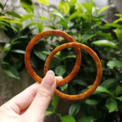 Alternative view of Yellow Green Black Brown Jade Bangle JB036