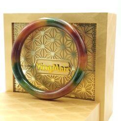 Alternative view of Yellow Green Black Brown Jade Bangle JB082