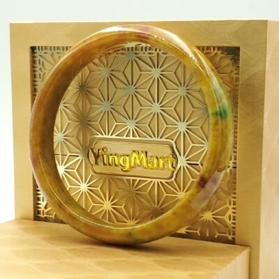 Yellow Orange Brown Jade Bangle JB006